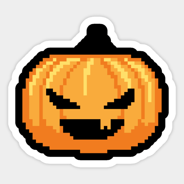 Scary Pumpkin Pixel Art Sticker by Pian45